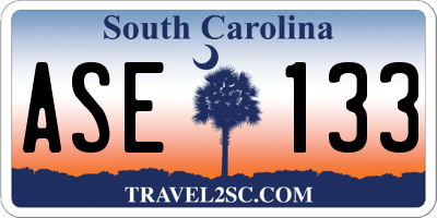 SC license plate ASE133