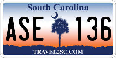 SC license plate ASE136
