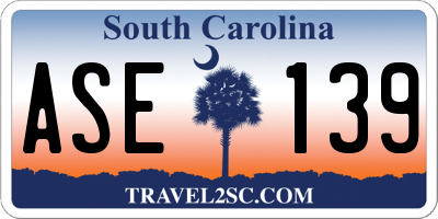SC license plate ASE139