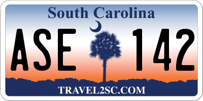 SC license plate ASE142