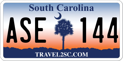 SC license plate ASE144