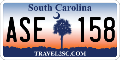 SC license plate ASE158