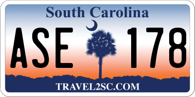 SC license plate ASE178