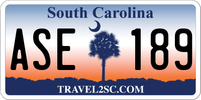 SC license plate ASE189