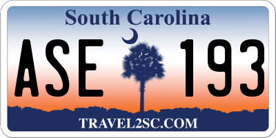 SC license plate ASE193