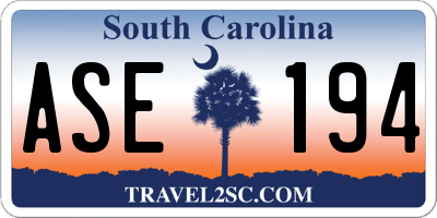 SC license plate ASE194