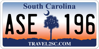 SC license plate ASE196