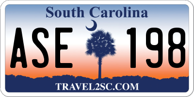 SC license plate ASE198