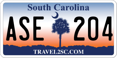 SC license plate ASE204