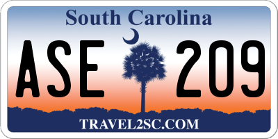 SC license plate ASE209