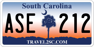 SC license plate ASE212