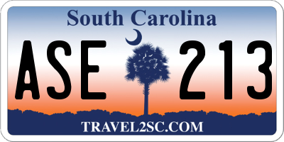SC license plate ASE213