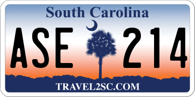 SC license plate ASE214