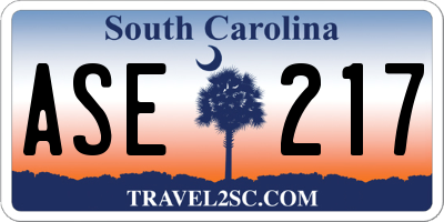 SC license plate ASE217