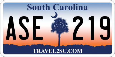SC license plate ASE219