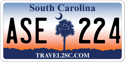 SC license plate ASE224