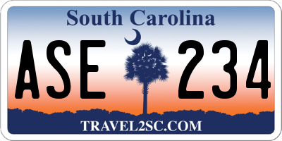 SC license plate ASE234
