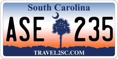 SC license plate ASE235