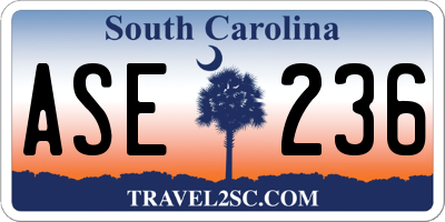 SC license plate ASE236