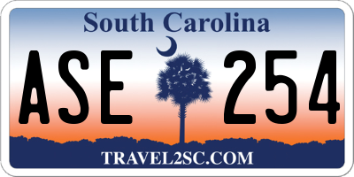 SC license plate ASE254
