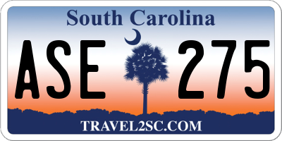 SC license plate ASE275