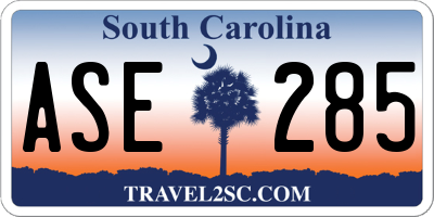 SC license plate ASE285