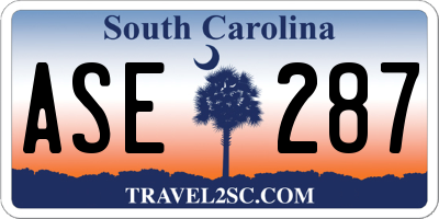 SC license plate ASE287