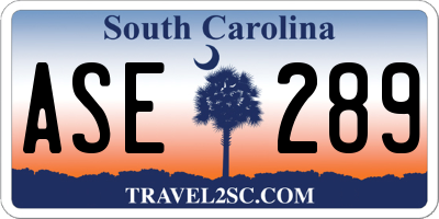 SC license plate ASE289