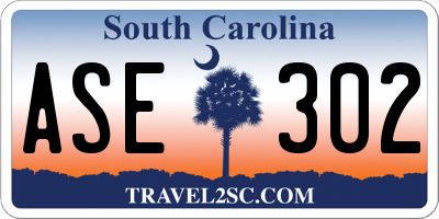 SC license plate ASE302