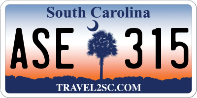 SC license plate ASE315