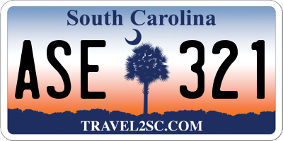 SC license plate ASE321