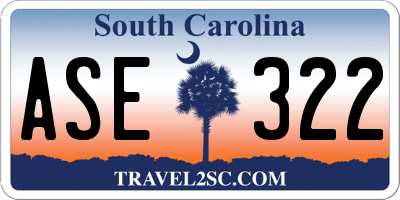 SC license plate ASE322
