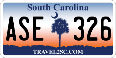 SC license plate ASE326