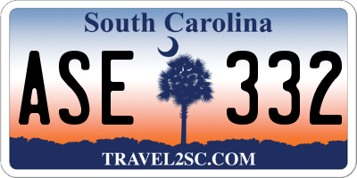 SC license plate ASE332