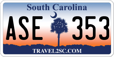 SC license plate ASE353