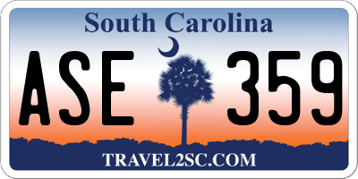 SC license plate ASE359