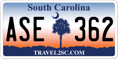SC license plate ASE362