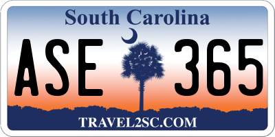 SC license plate ASE365