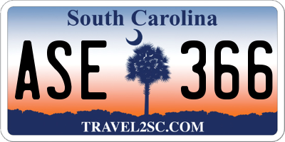 SC license plate ASE366
