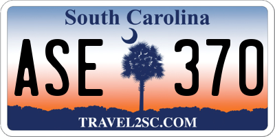 SC license plate ASE370