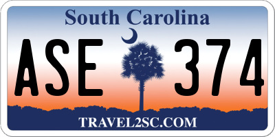 SC license plate ASE374