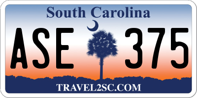 SC license plate ASE375