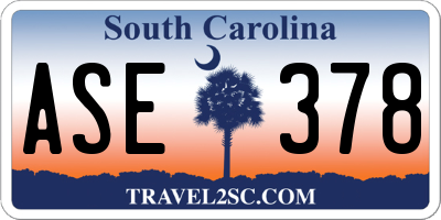 SC license plate ASE378