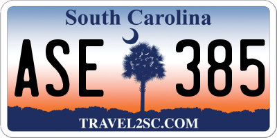 SC license plate ASE385