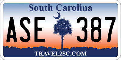 SC license plate ASE387