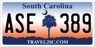 SC license plate ASE389
