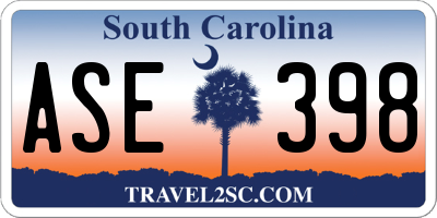 SC license plate ASE398