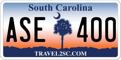 SC license plate ASE400