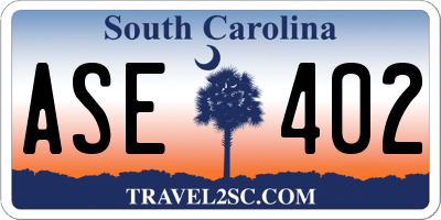 SC license plate ASE402