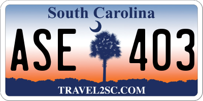SC license plate ASE403